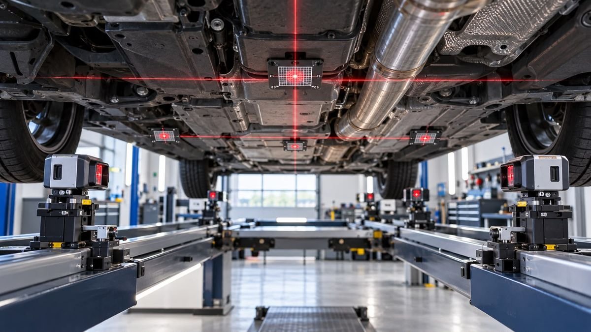 Laser measuring points under the car